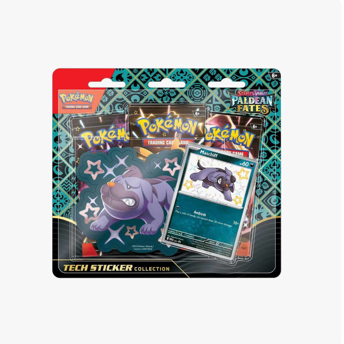 Pokemon TCG Scarlet & Violet Paldean Fates Tech Sticker Collection (Maschiff)