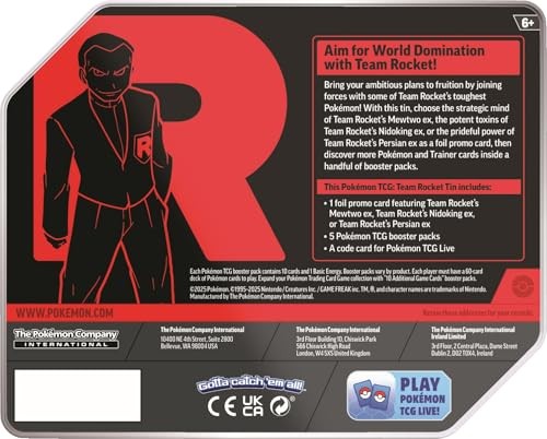 Pokémon Team Rocket Trading Card Game Tin (Nidoking ex)