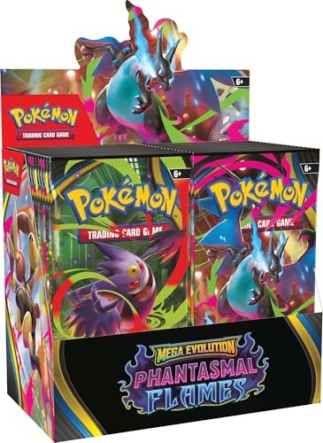 Pokémon Mega Evolution Phantasmal Flames Booster Box, Pack of 36