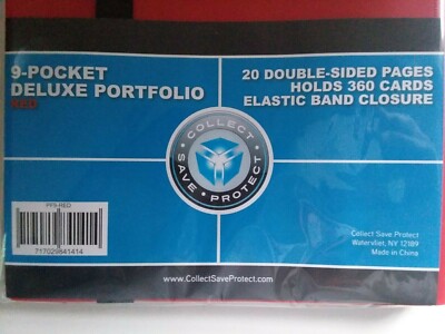 CSP 9-Pocket Portfolio Album, Holds 360 Cards, Red