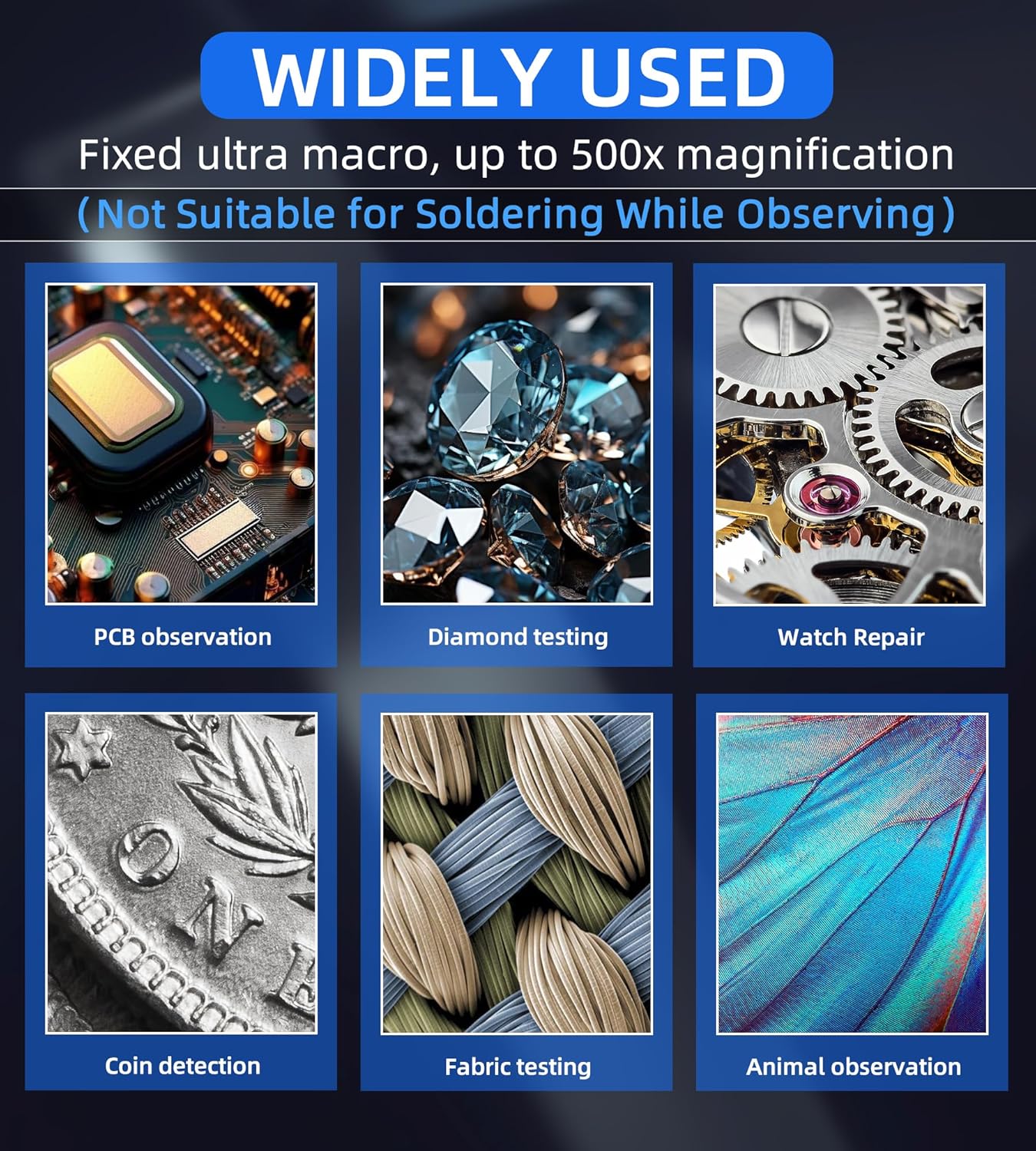 Grading Scanner - Magnifying Glass with Light Portable Handheld USB Digital Microscope 2.0 inch IPS Color, 200w Pixel, 500x Magnification, Windows, Mac OS