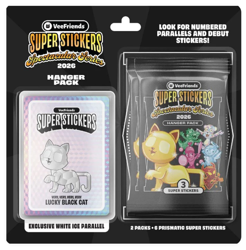 2026 VeeFriends Super Stickers Spectacular Series Hanger Pack (White Ice Parallels) [Random Promo Card]