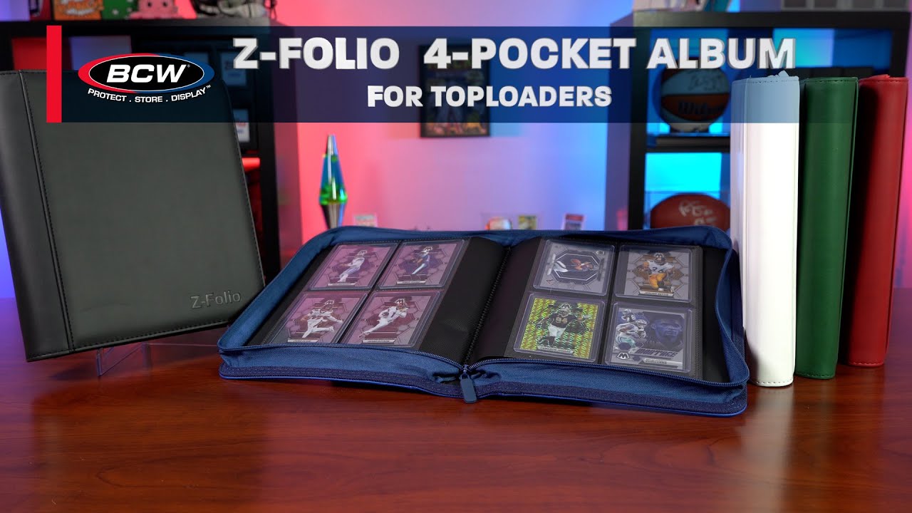 BCW Z-Folio Card Binder 4-Pocket Holds 160 Top Loaders (Choose Your Color) (Copy)